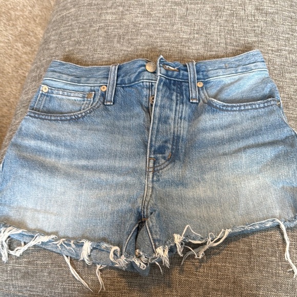 Madewell Blue Jean Shorts Distressed High-Waisted - Picture 1 of 10